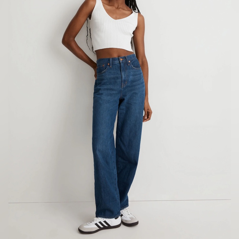 Madewell Baggy Straight Jeans in Dark Worn Indigo Wash size 27